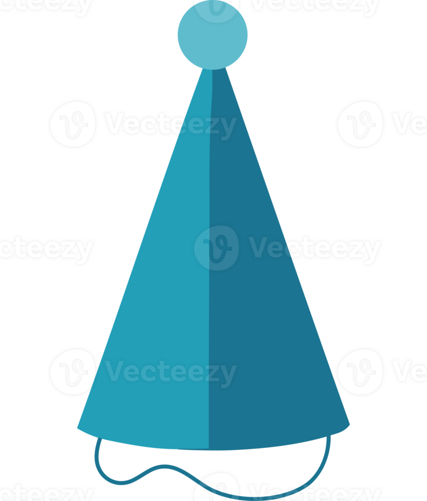 A blue party hat on a transparent background png