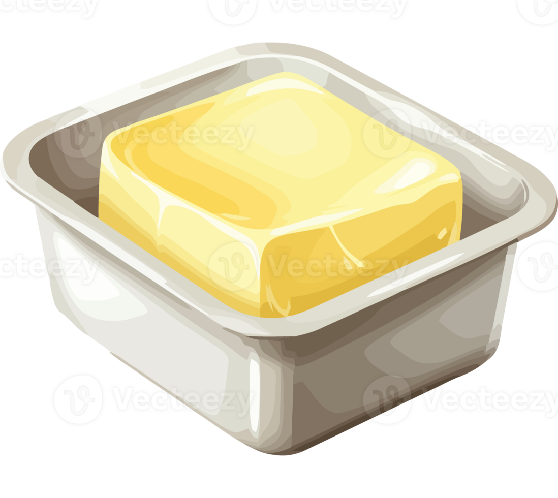 Butter in a container on a transparent background png
