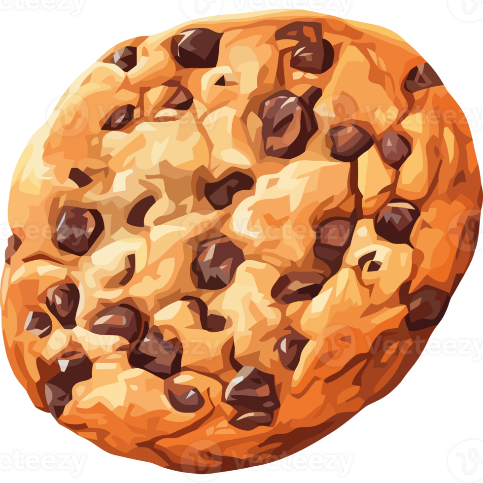 A chocolate chip cookie on a transparent background png