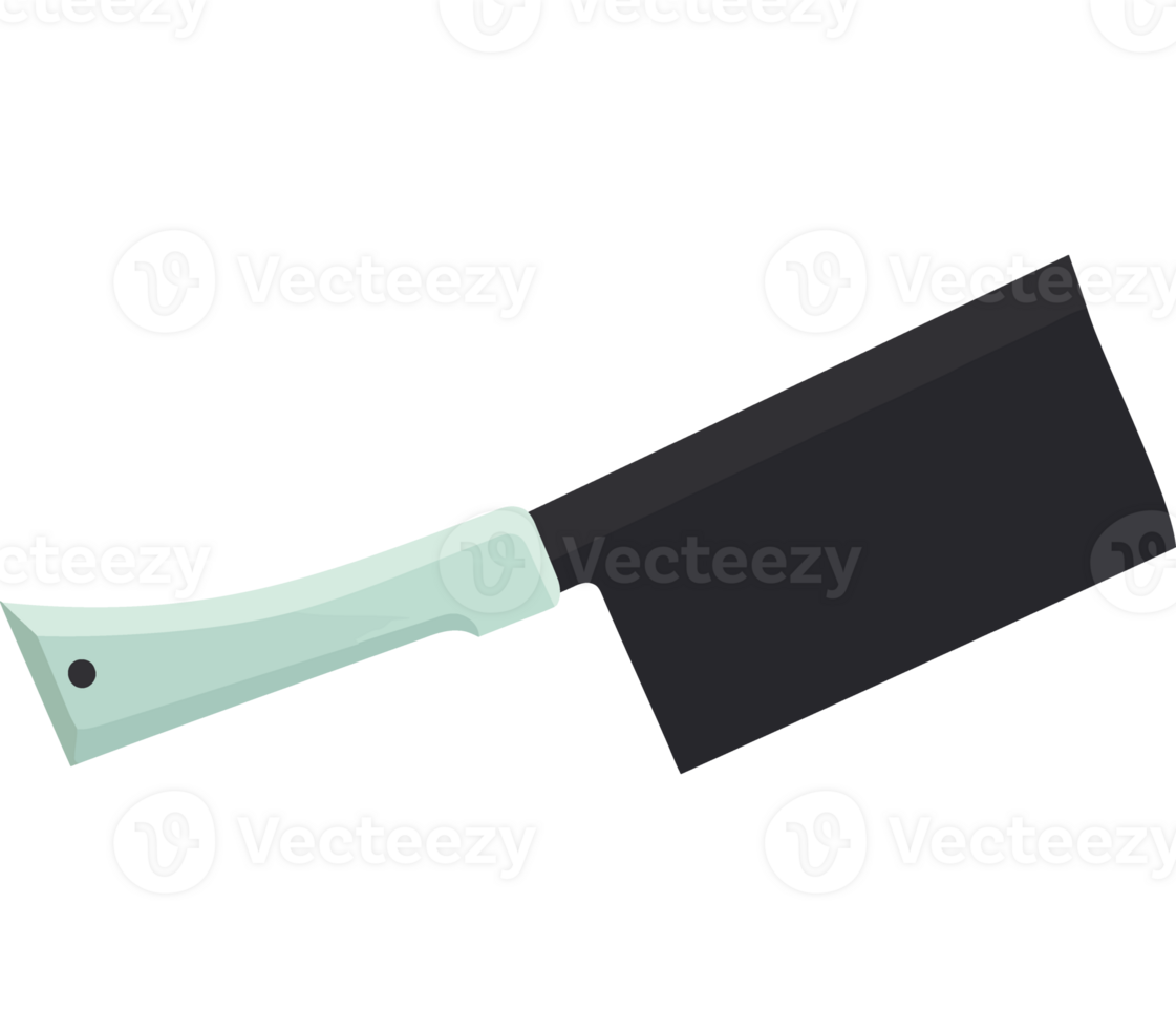 A knife with a green handle and a black blade png