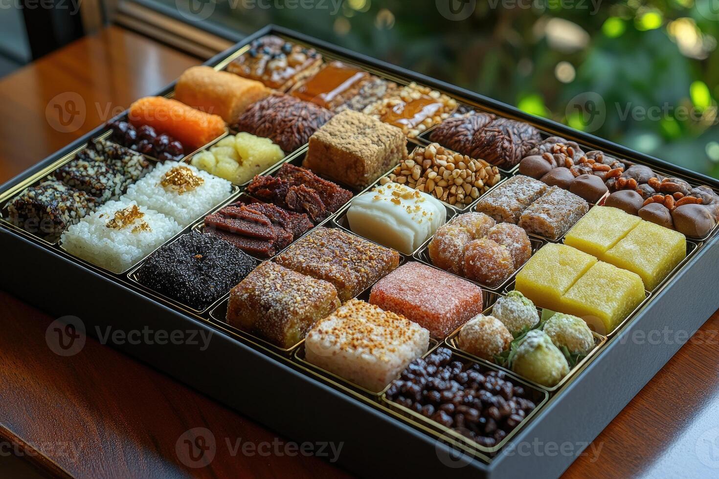 Assortment of Japanese Wagashi Confectionery in a Box photo