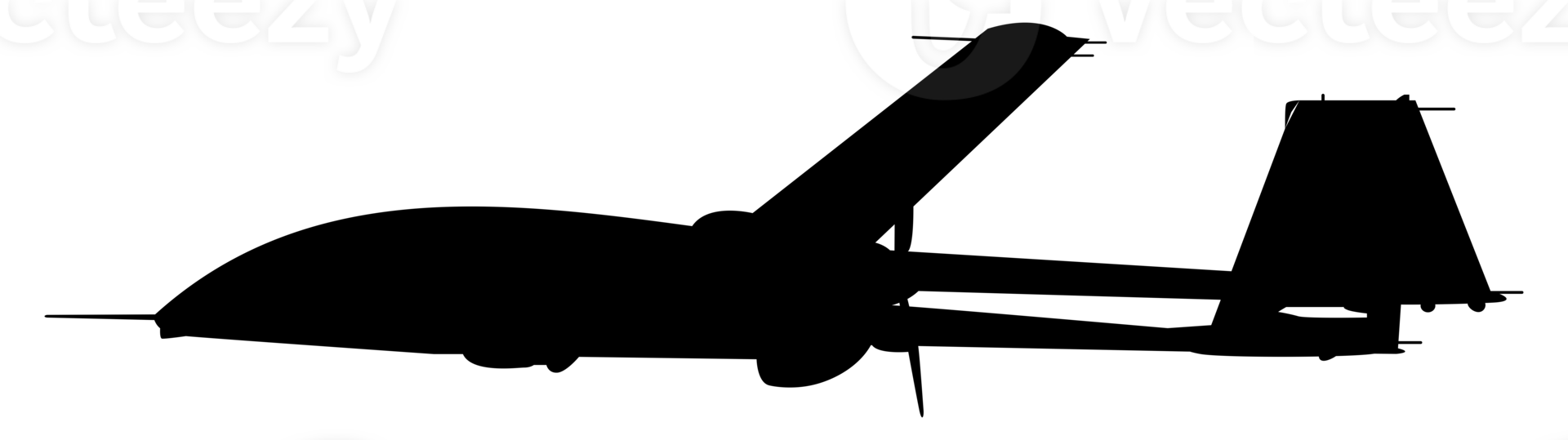 Silhouette of the UAV drone or Unmanned Aerial Vehicle, Flat Style, can use for Art Illustration, Logo Gram, Pictogram, Website, or Graphic Design Element png