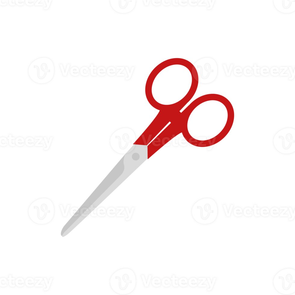 Scissors cartoon. scissors with red handle isolated png
