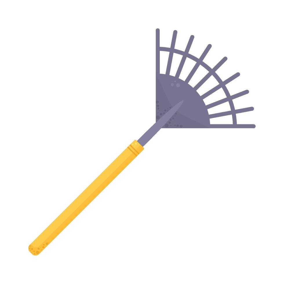 A rake with a yellow handle and a yellow handle vector