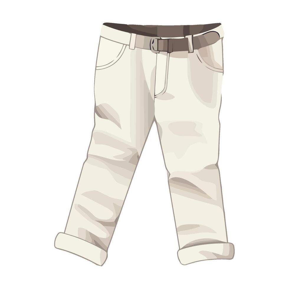 A pair of white pants on a white background vector