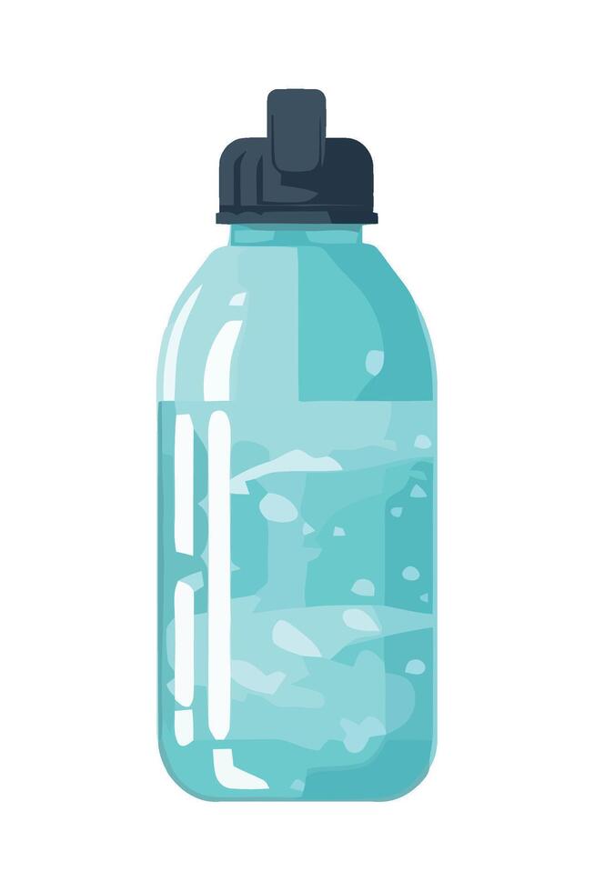 Water bottle with lid, flat design illustration vector