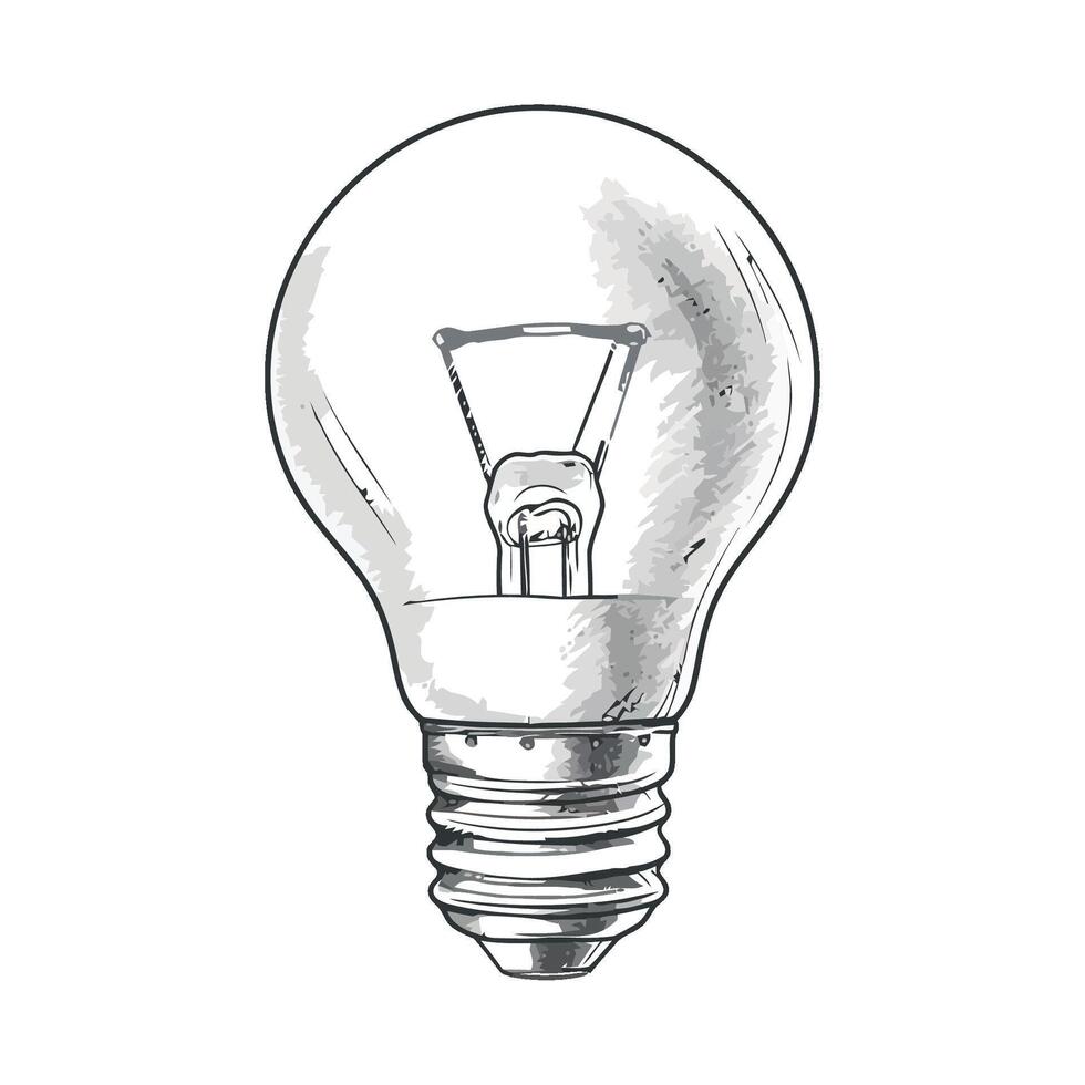 A drawing of a light bulb on a white background vector