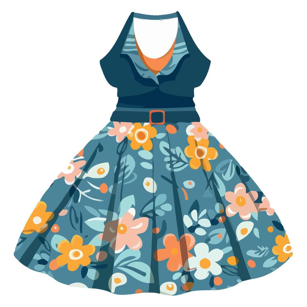 A dress with flowers on it vector