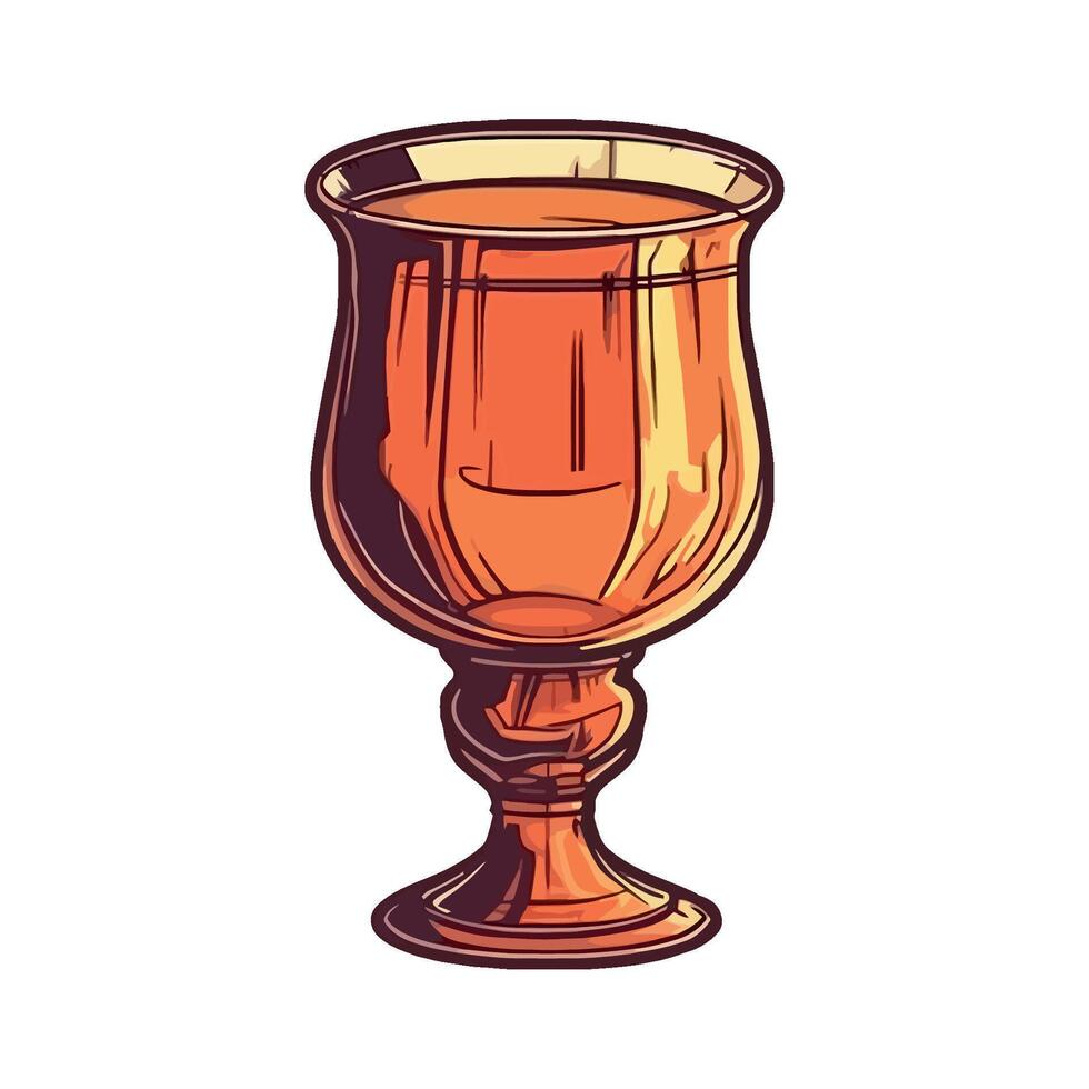 A glass cup with a drink in it vector