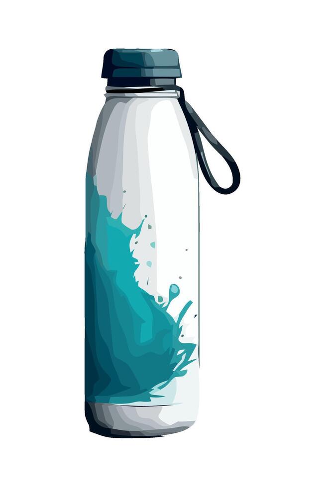 Water bottle with blue splash illustration vector