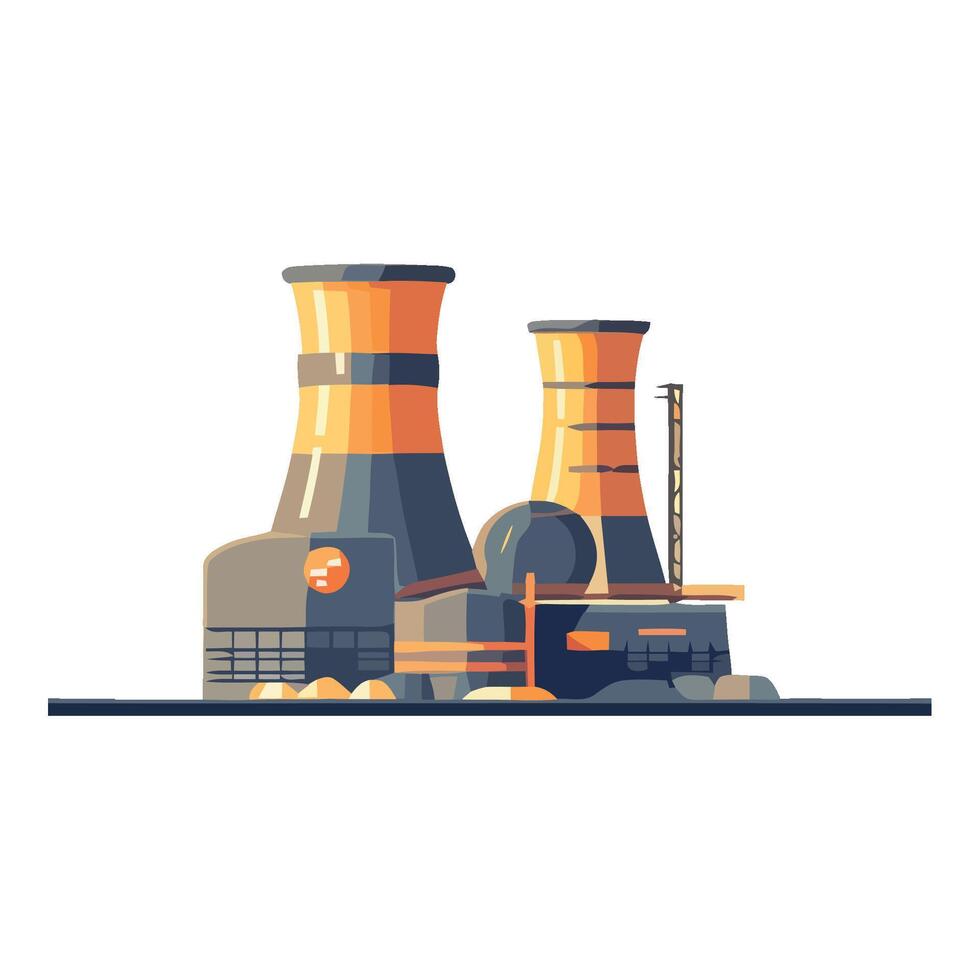 An illustration of a nuclear power plant vector