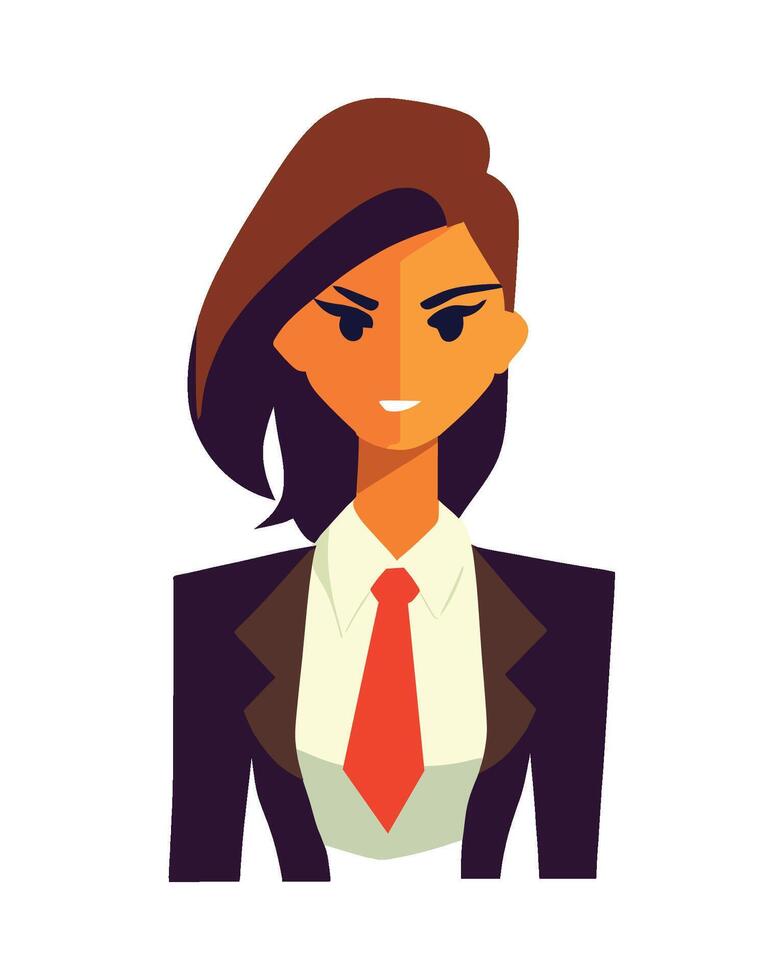 Business woman in suit and tie illustration vector
