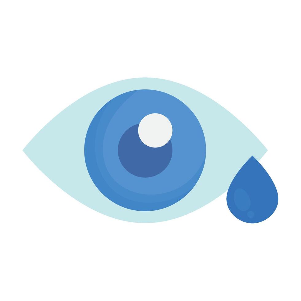 An eye with a tear drop icon vector