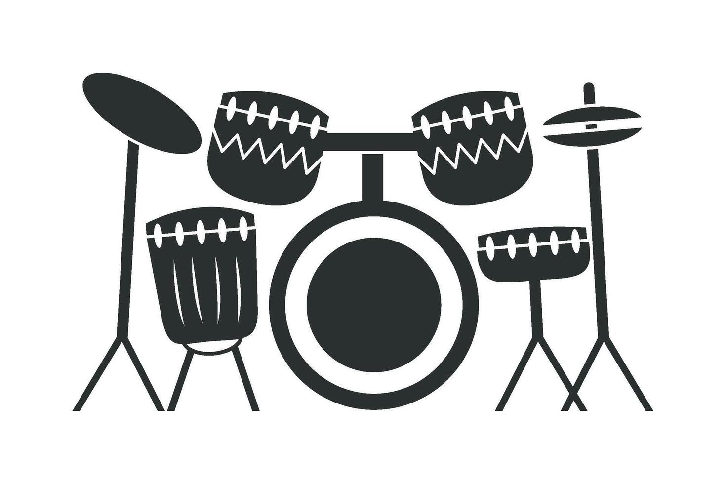 A drum set icon on a white background vector