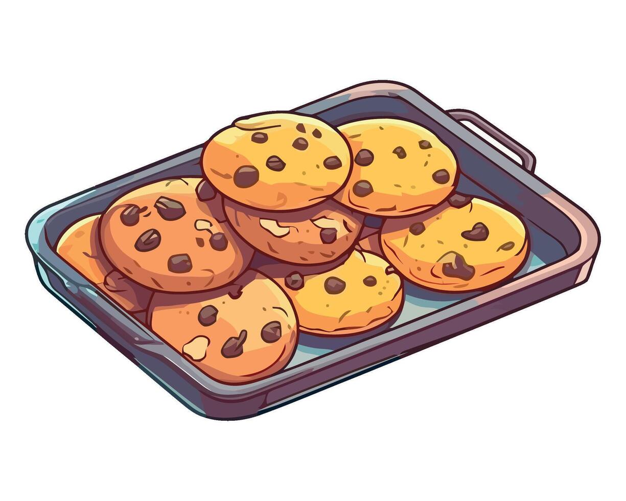 A tray of cookies on a white background vector