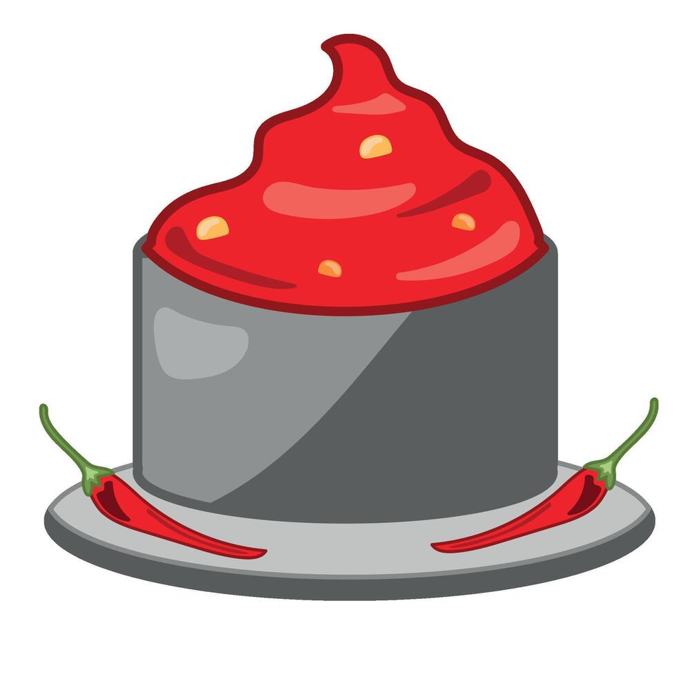 A red chili pepper on top of a cake vector