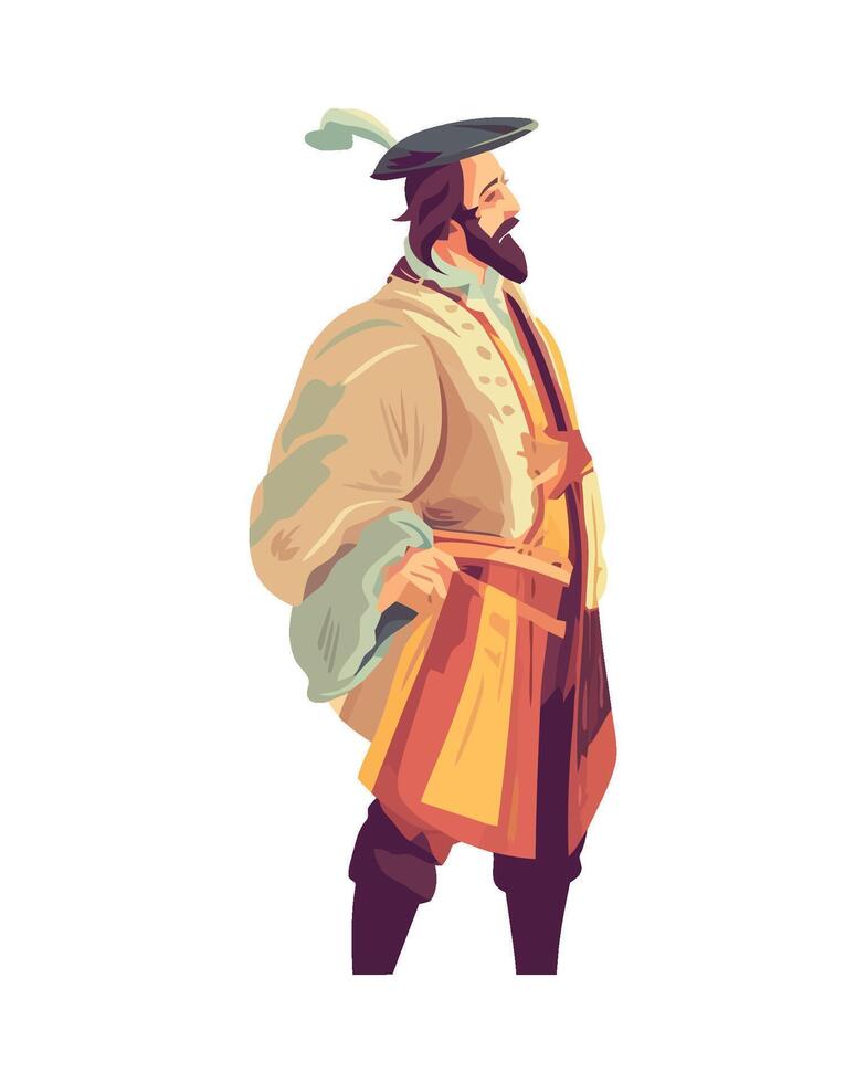 An illustration of a man in a costume vector