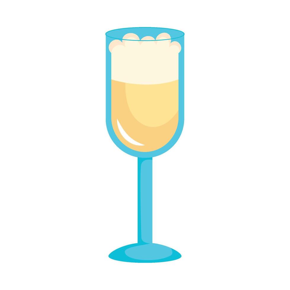 A glass of champagne with bubbles on the side vector