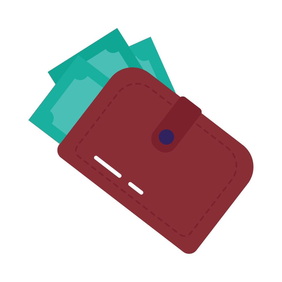 Wallet with money illustration vector