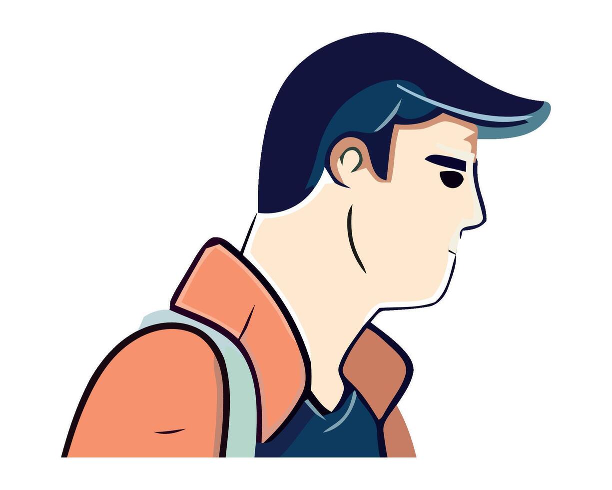 A man with a backpack and a backpack vector