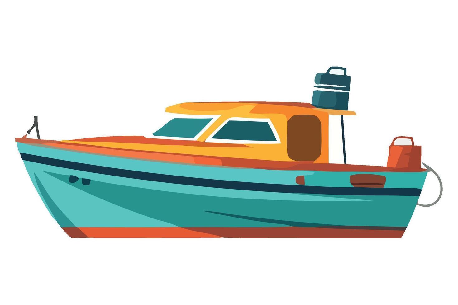 A cartoon boat on a white background vector