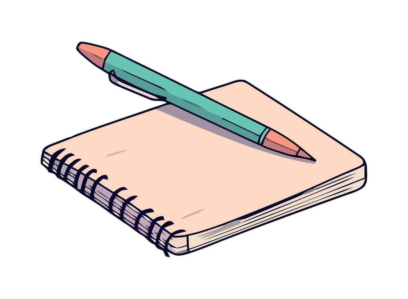 Pen and notebook illustration vector