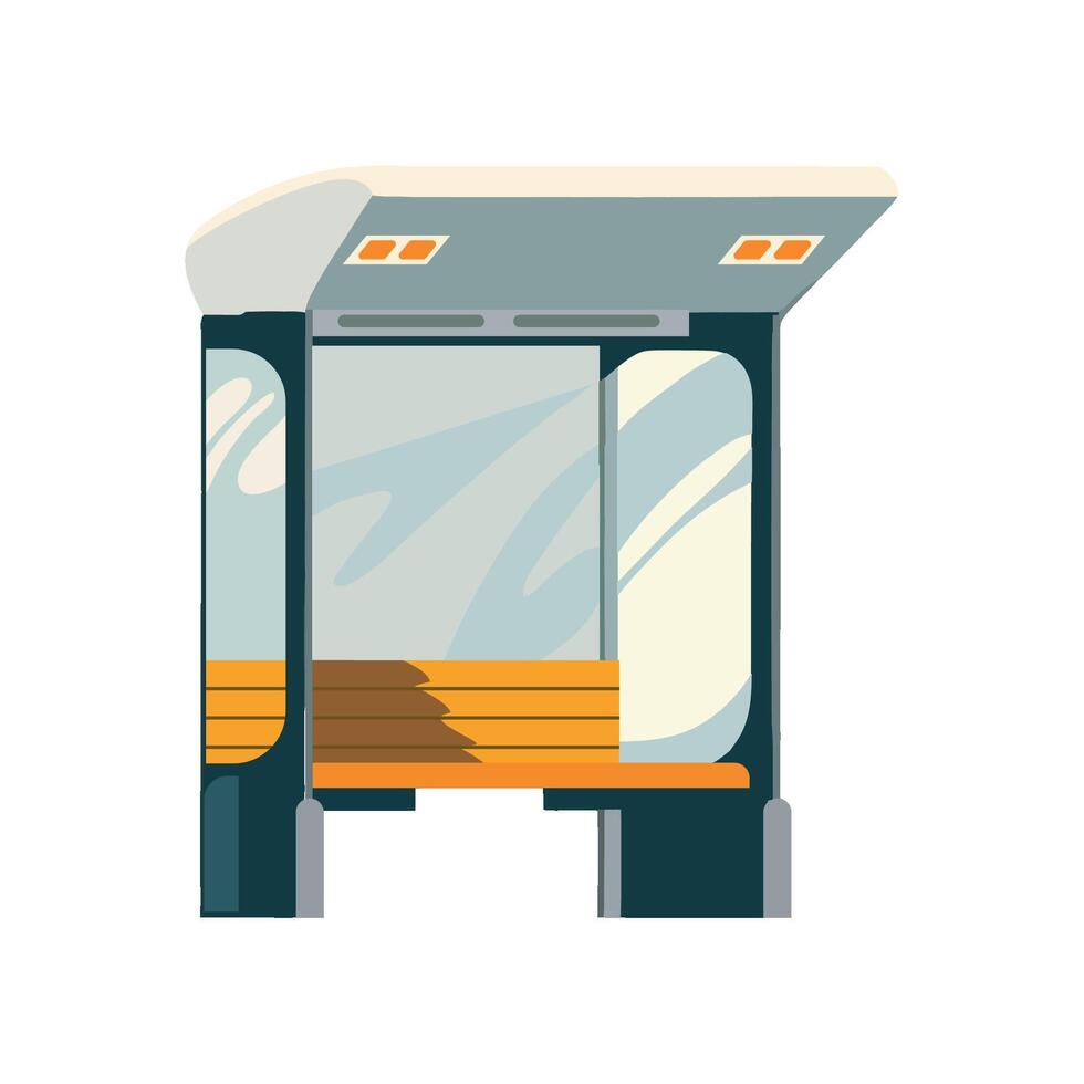 A bus stop with a bench inside vector