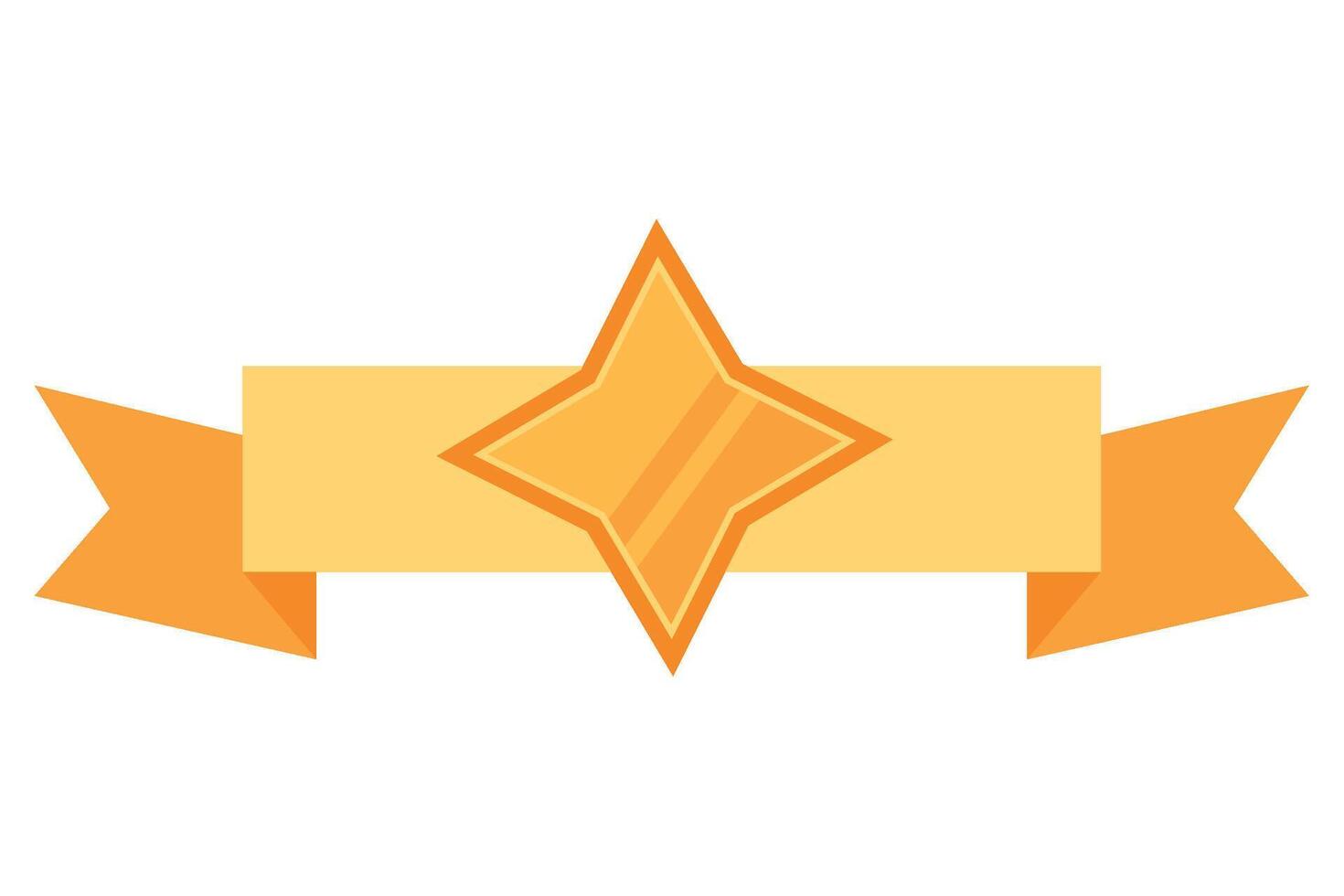 A star on a ribbon with a yellow border vector