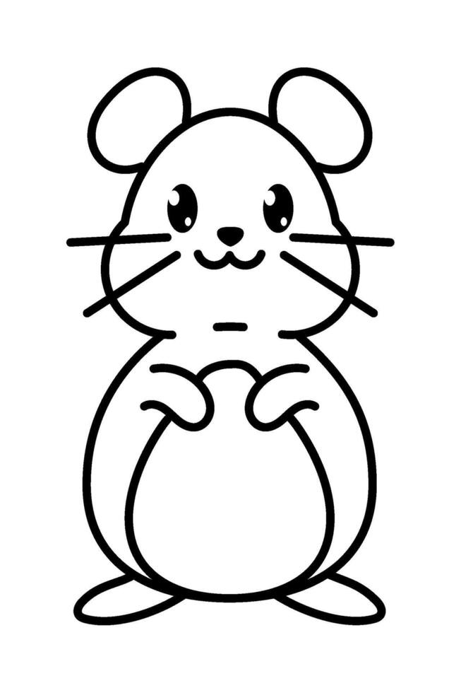A cartoon mouse with a big head and a small body vector