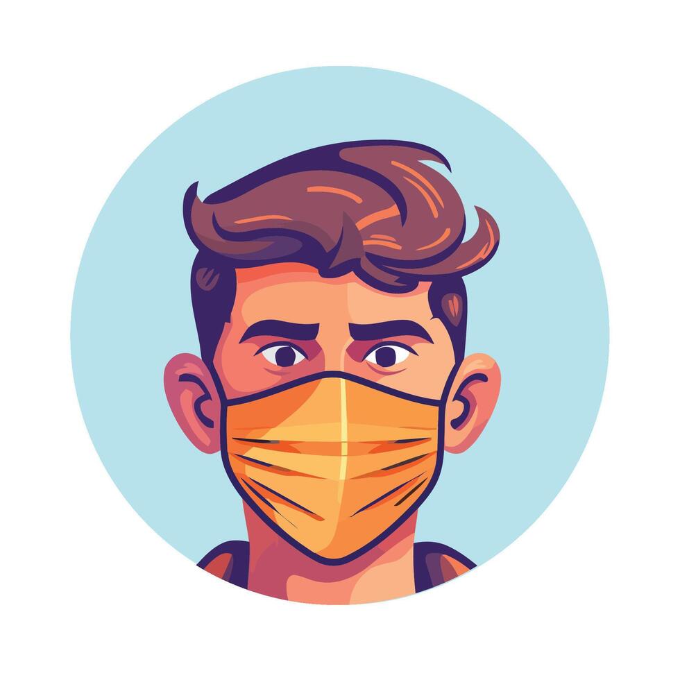 A man wearing a mask in a circle vector