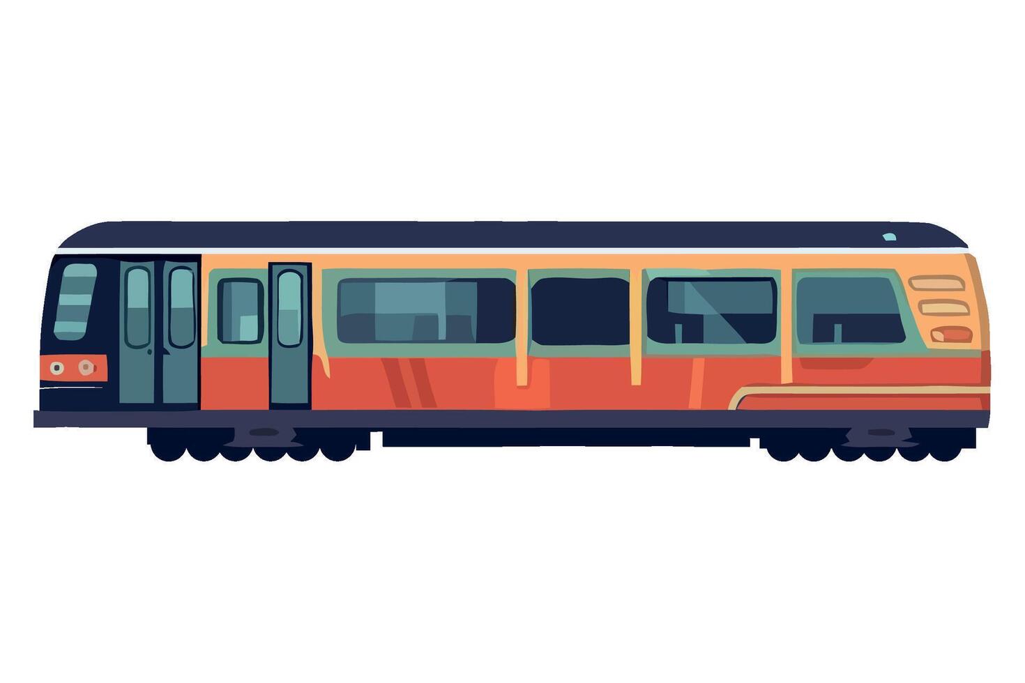 A train is shown on a white background vector