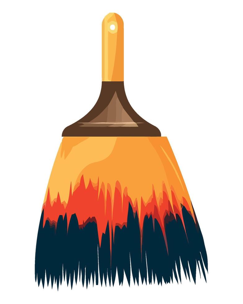 A brush with a yellow and orange handle vector