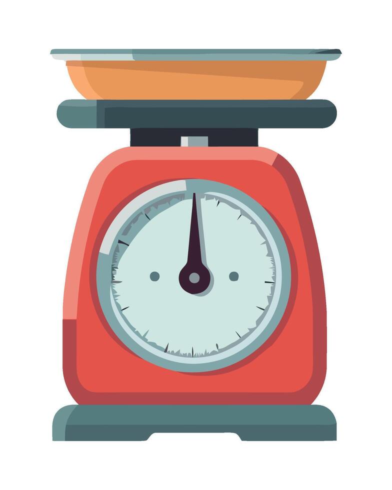 An illustration of a kitchen scale vector