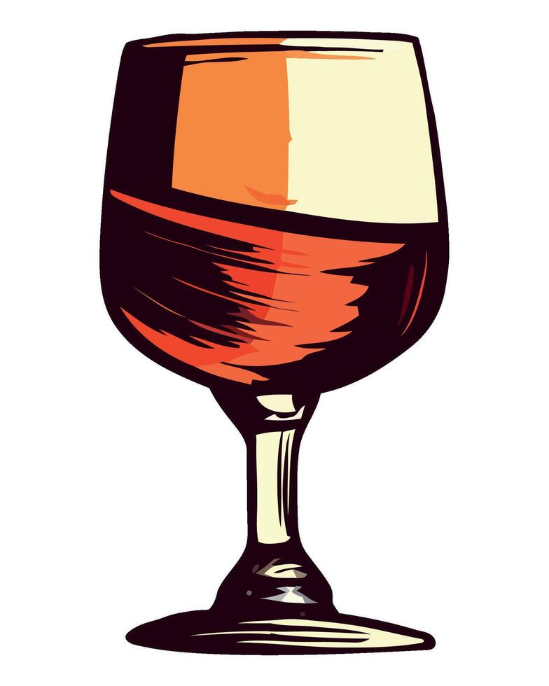 A glass of wine on a white background vector