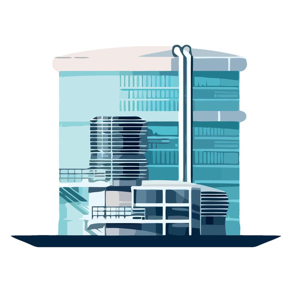 An illustration of a large industrial building vector