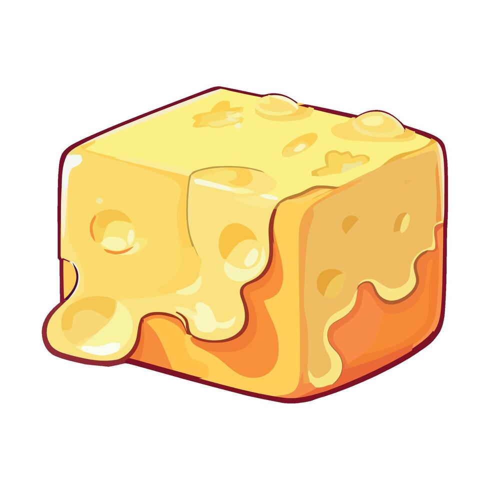 Cheese slice illustration isolated on white background vector