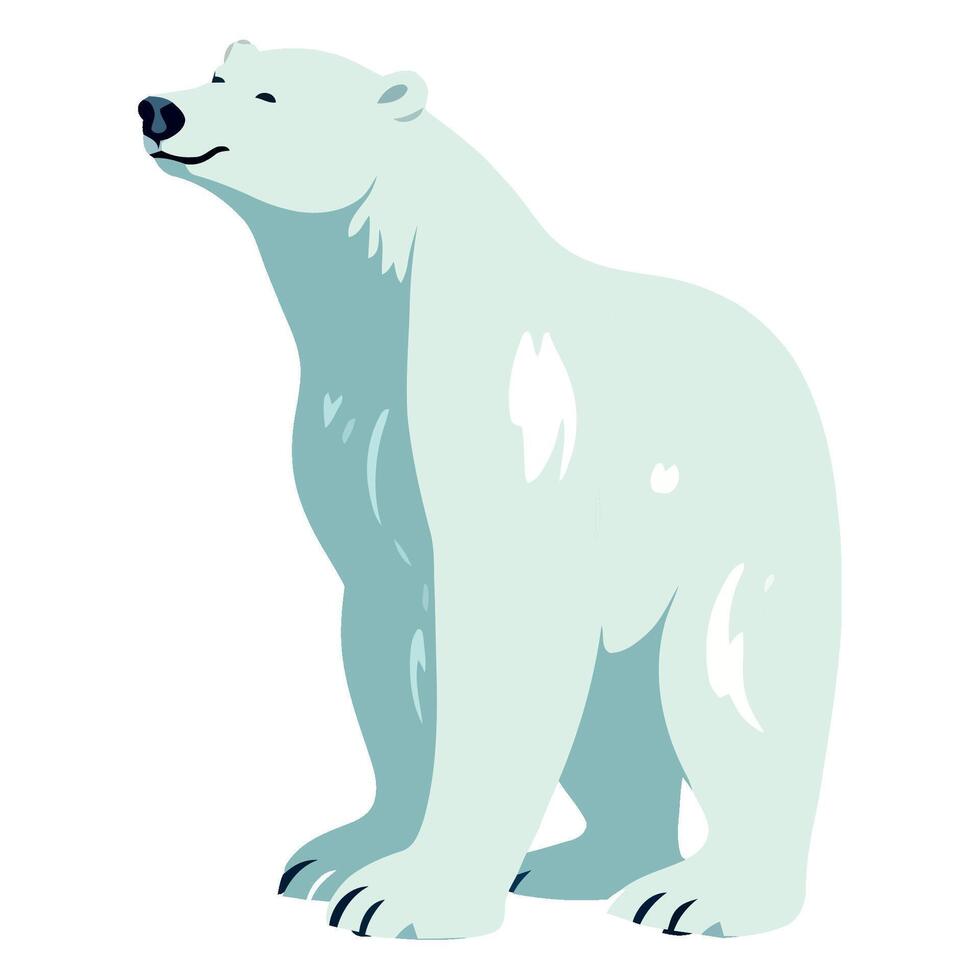 A cartoon polar bear standing on a white background vector