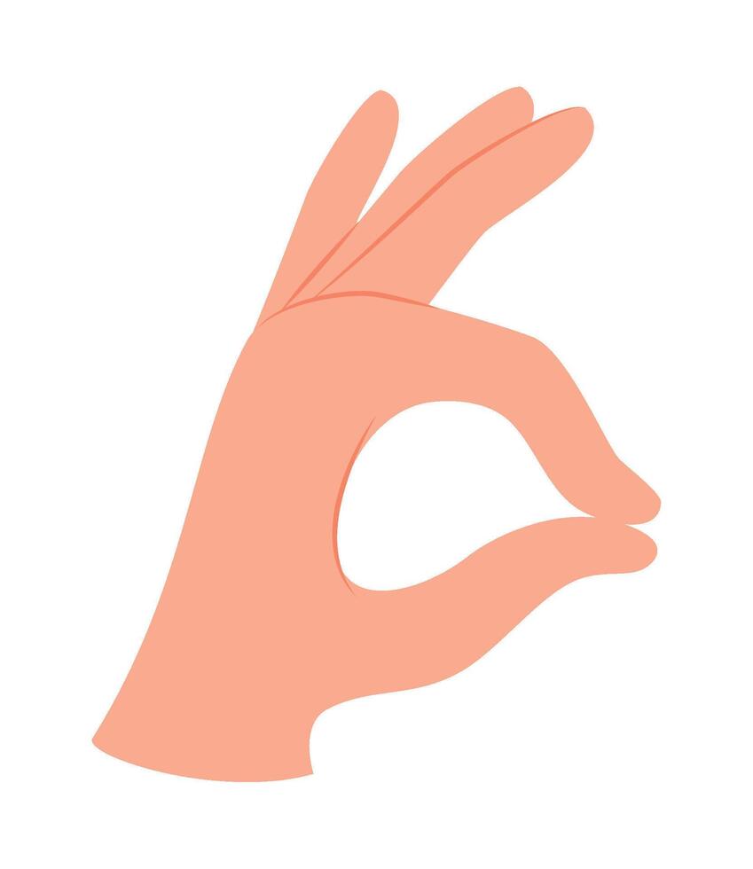 Ok hand gesture illustration vector
