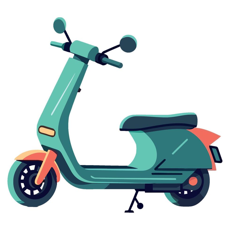 A cartoon green scooter on a white background vector