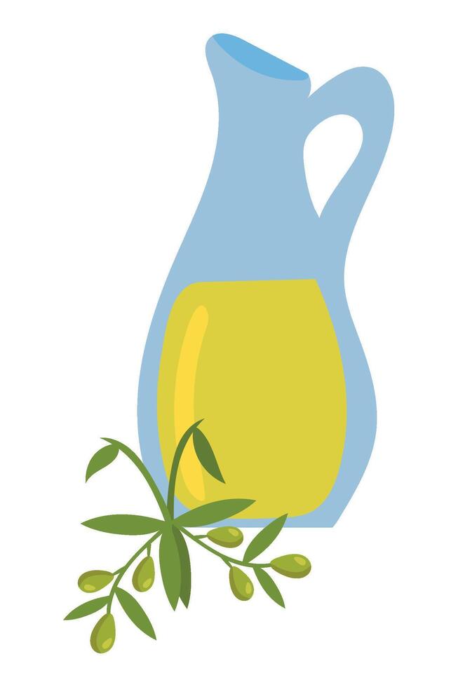 Olive oil and olive branch vector