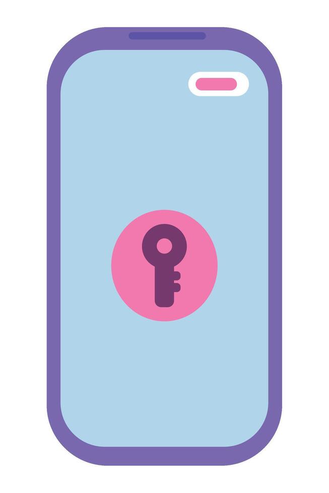 A phone with a key in the middle of it vector