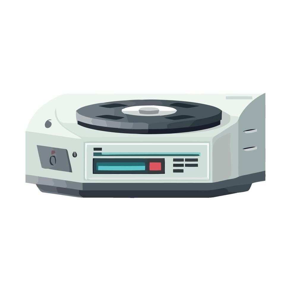 An old record player with a turntable on top vector