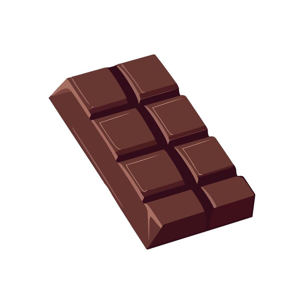 A chocolate bar is shown on a white background vector