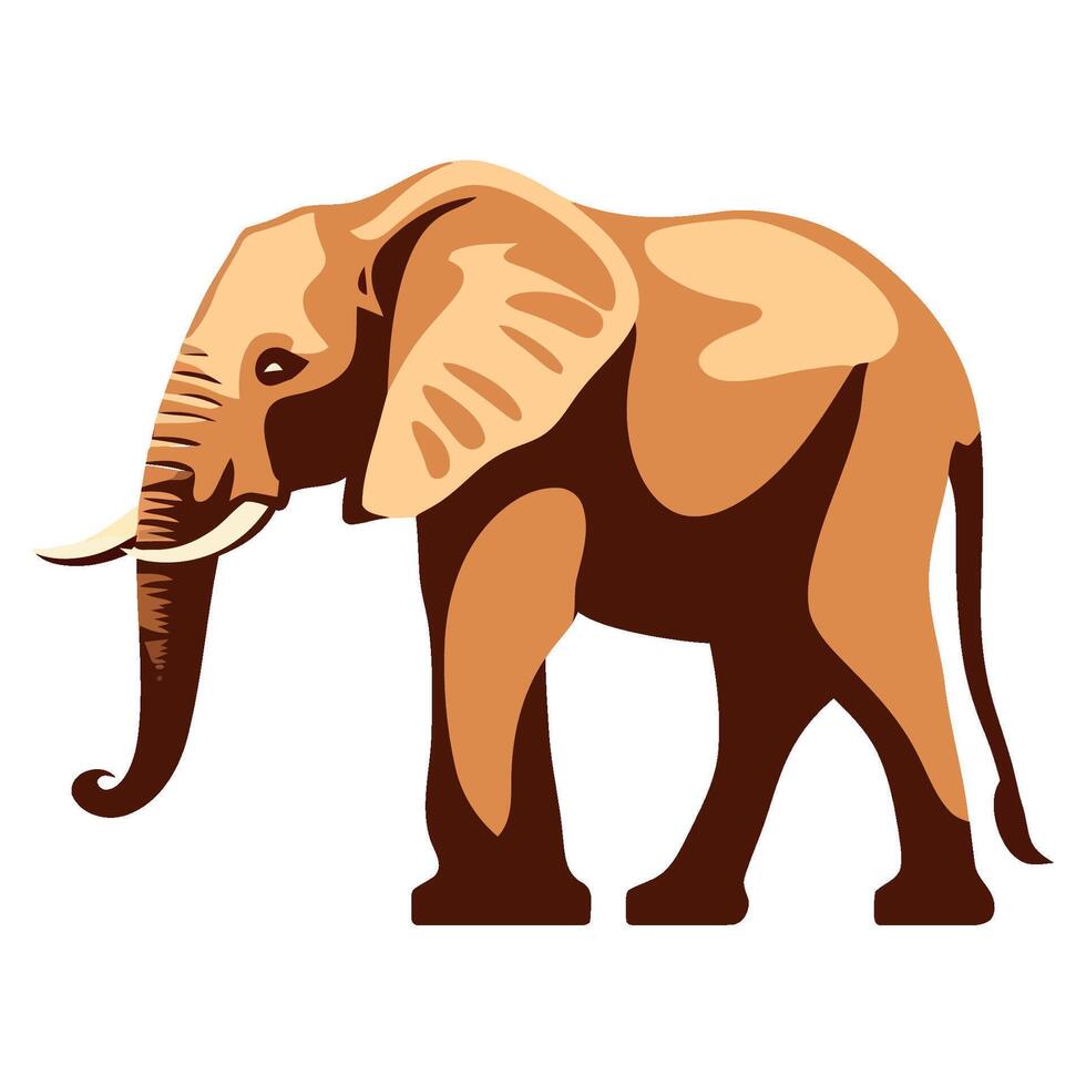 An elephant is standing on a white background vector