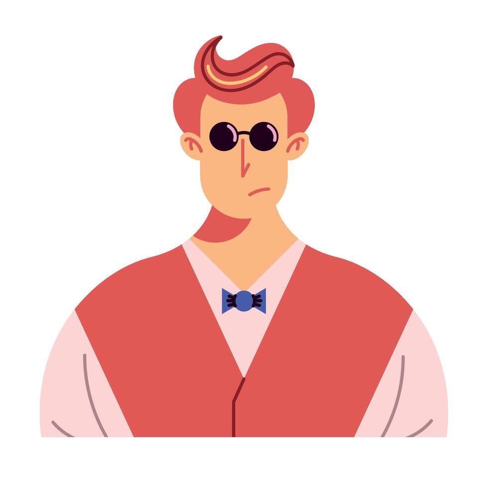 A man with glasses and a bow tie vector