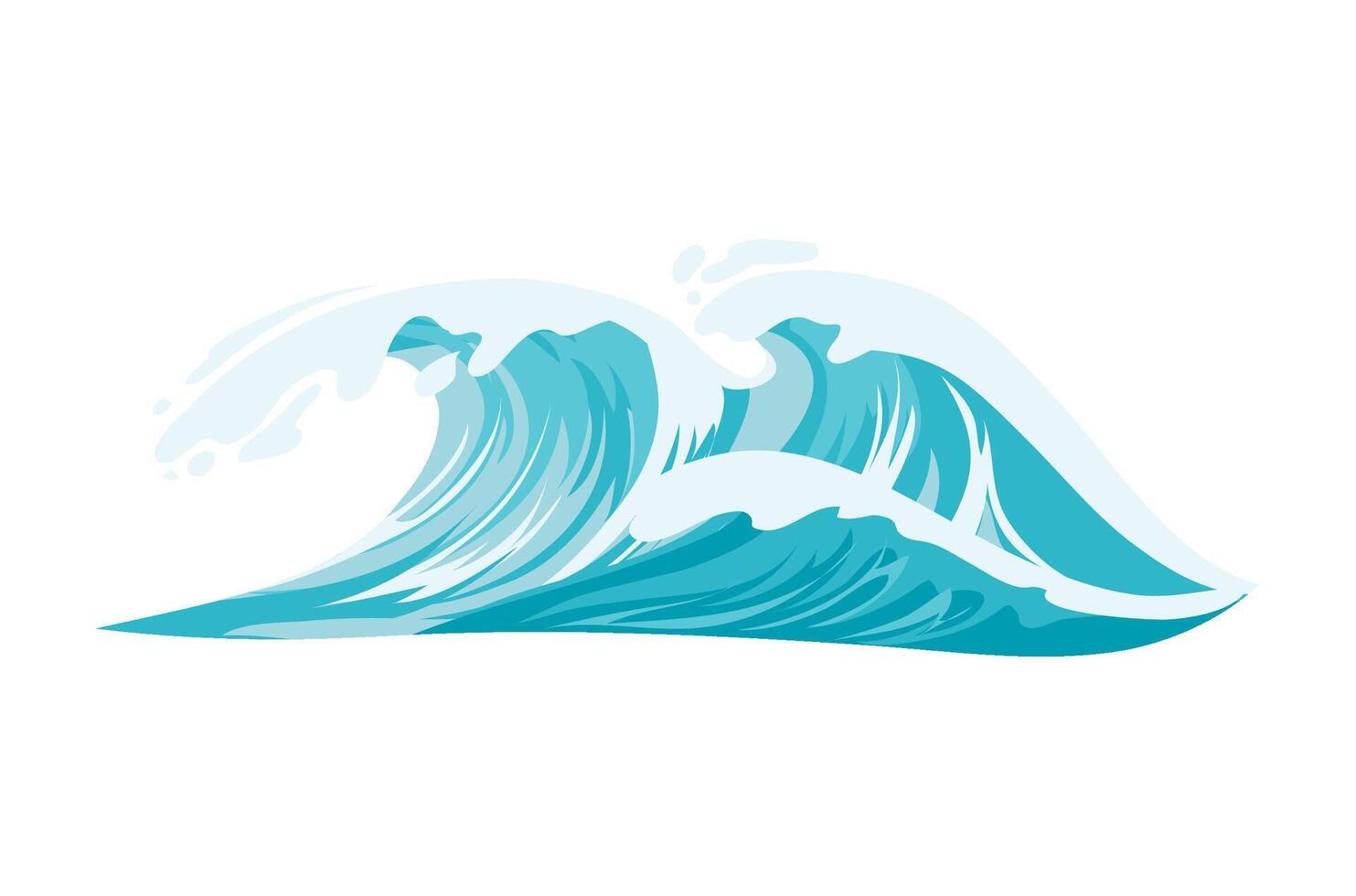 A blue wave with white water and a white wave vector