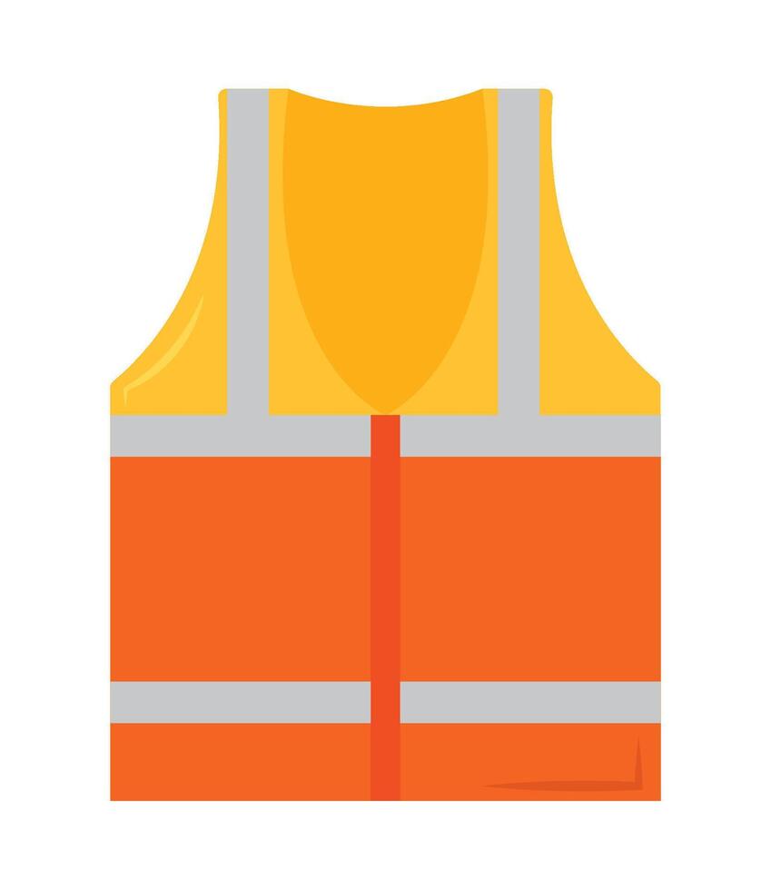 An orange vest with yellow stripes on the back vector