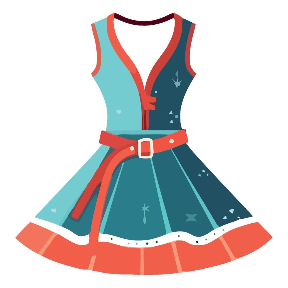 A dress with a belt and stars on it vector