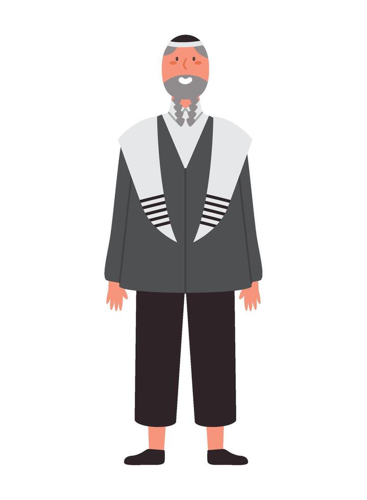 An illustration of a jewish man in a suit vector