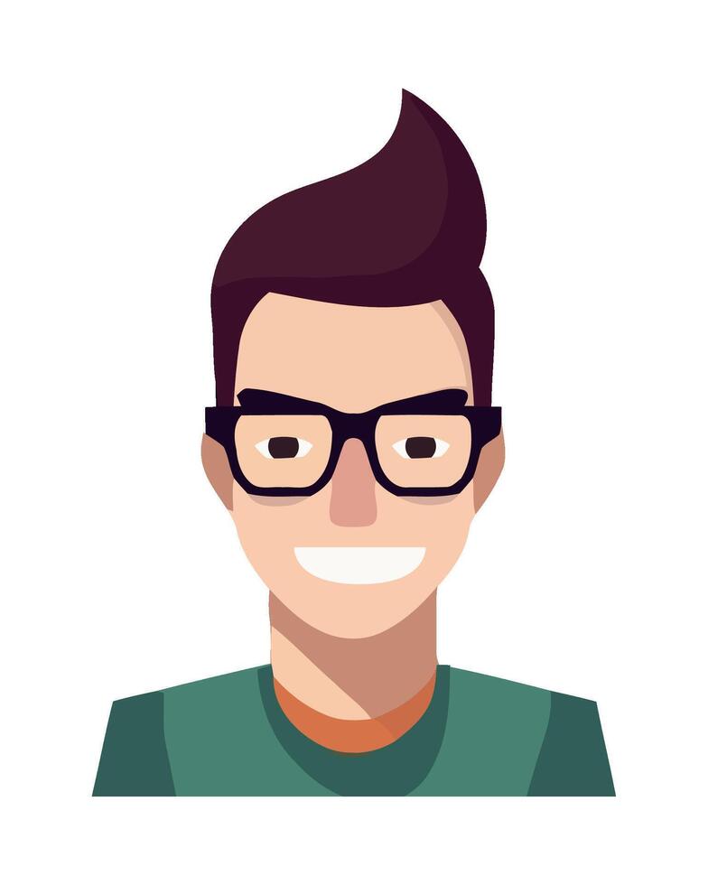 A man with glasses and a smile vector